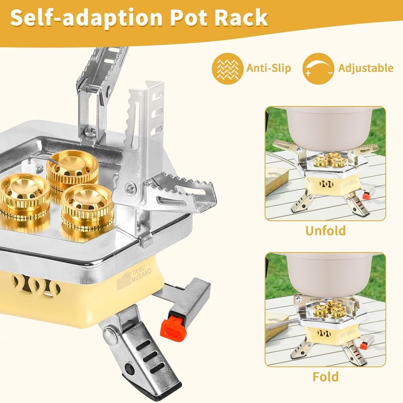 Facitsolvit 11800W Portable Windproof Camping Stove Lightweight Camp Stove Collapsible Backpacking Stove with EVA Box for Outdoor Camping Cooking Hiking and Picnic, white - Image 4